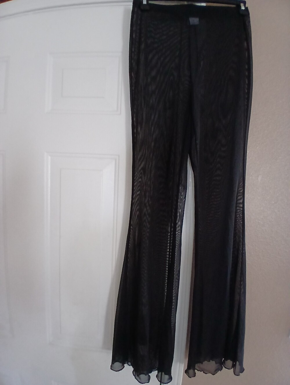 Black Sheer Wide-Leg Pants